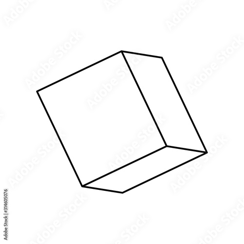 cube isometric line style icon