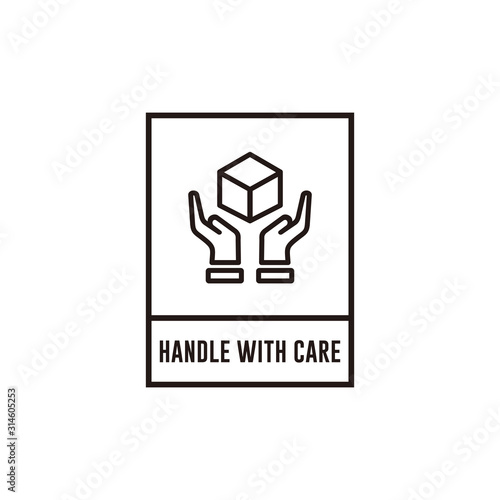 Handle with care icon symbol vector illustration