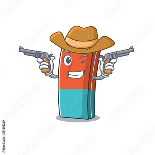 Eraser dressed as a Cowboy having guns