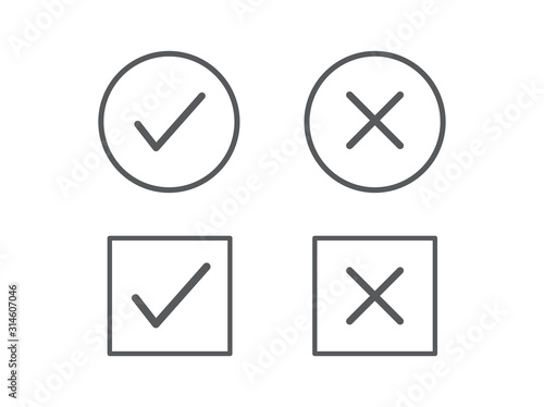 Free Download Check mark and cross icons. Vector illustration - GFXLoad