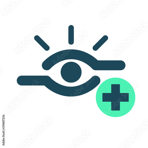Retina scan and plus sign,Cyber security concept. Digital security authentication concept. Biometric authorization. Identification