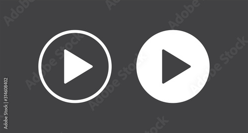 Play button icon. Vector illustration. 