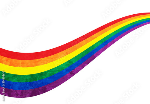 Rainbow flag. LGBT pride flag movement on white background.