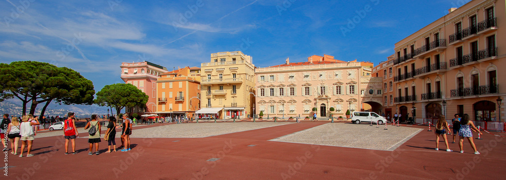Plaza in front of the Prince's Palace of Monaco, Monte-Carlo on the French Riviera