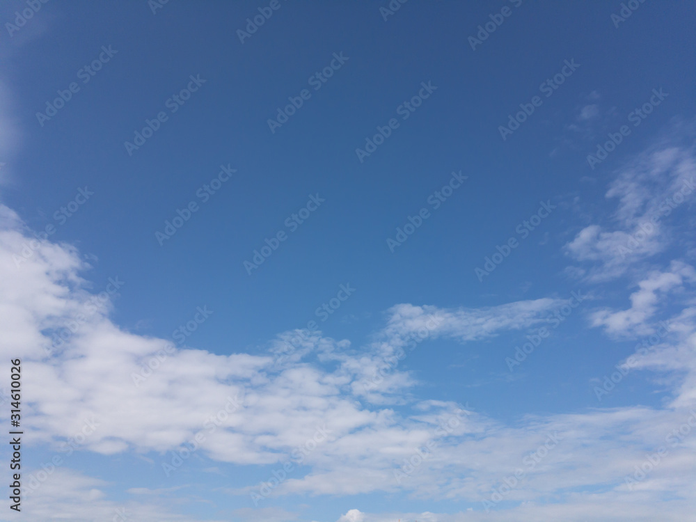 blue sky with clouds in the morning