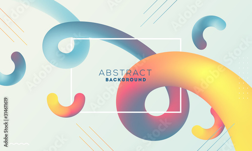 3D Abstract Gradient Motion Blend Waves Background.