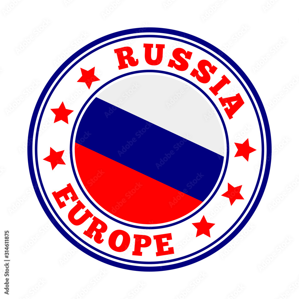 Russia sign with flag logo. Vector illustration. Russia sign with flag logo. Vector illustration.