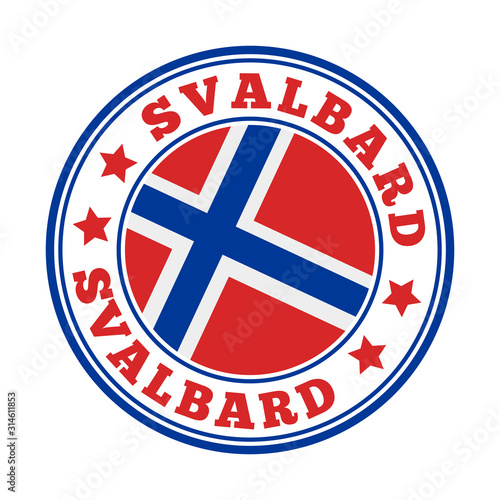 Free Download Svalbard sign with flag. Vector illustration of a travel destination. - GFXLoad