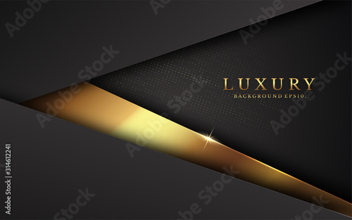 modern luxury background vector overlap layer on dark and shadow black space with abstract style for design. graphic illustration Texture with line golden Sparkles glitters dots element decoration.