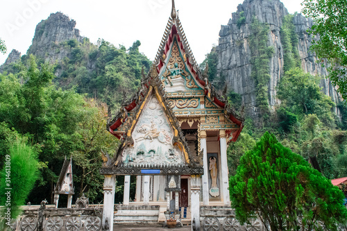 Thai temple beside the mountain