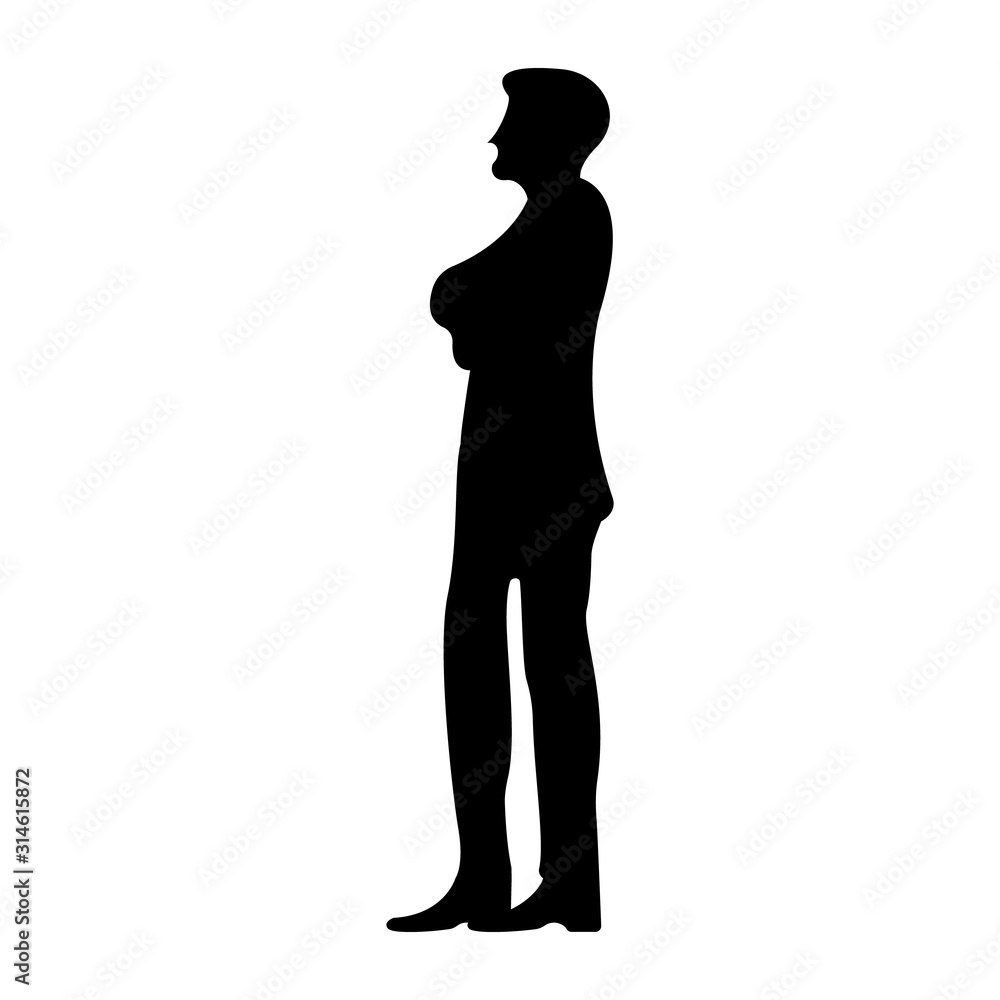 Businessman Silhouette Concept Icon and Label. Business People Symbol, Icon and Badge. Black and Simple Vector illustration