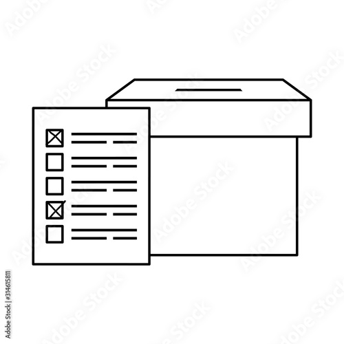 ballot box carton isolated icon vector illustration design