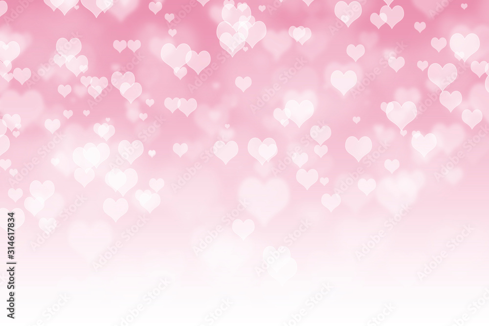 Valentines day abstract background with hearts, women's day love gradient