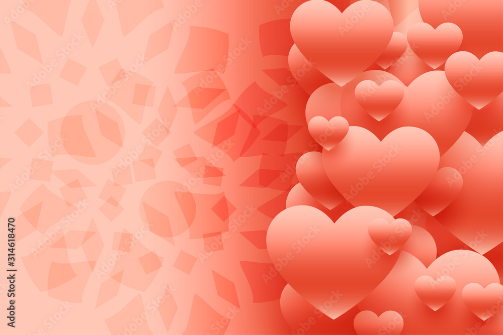 lovely 3d heartsbackground with text space