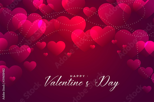 shiny pink valentines day hearts background design