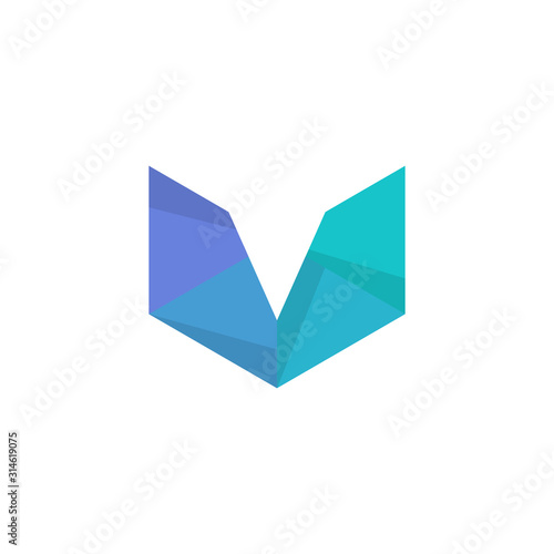 letter V geometry full color logo design Free Download letter V geometry full color logo design - GFXLoad