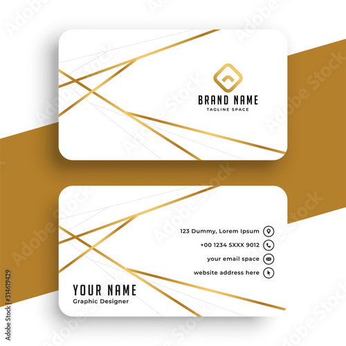elegant while and gold business card template design