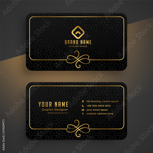 black dark and golden business card template