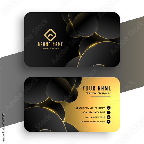 abstract black and golden business card design