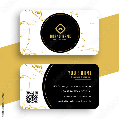 creative marble texture business card premium design