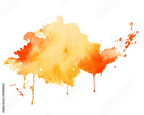 yellow and orange watercolor splash texture background