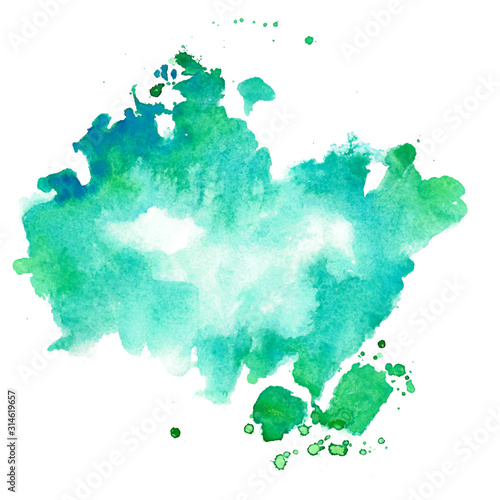turquoise and blue watercolor texture stain background