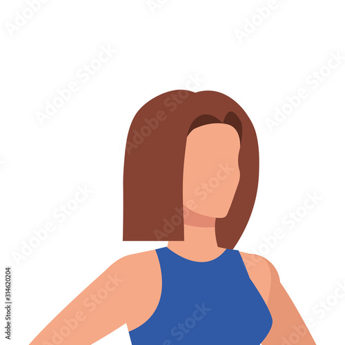 business woman elegant avatar character vector illustration design