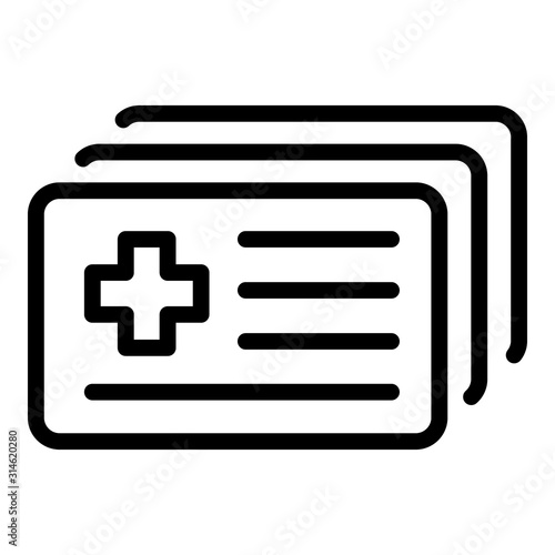 Medical id card icon. Outline medical id card vector icon for web design isolated on white background