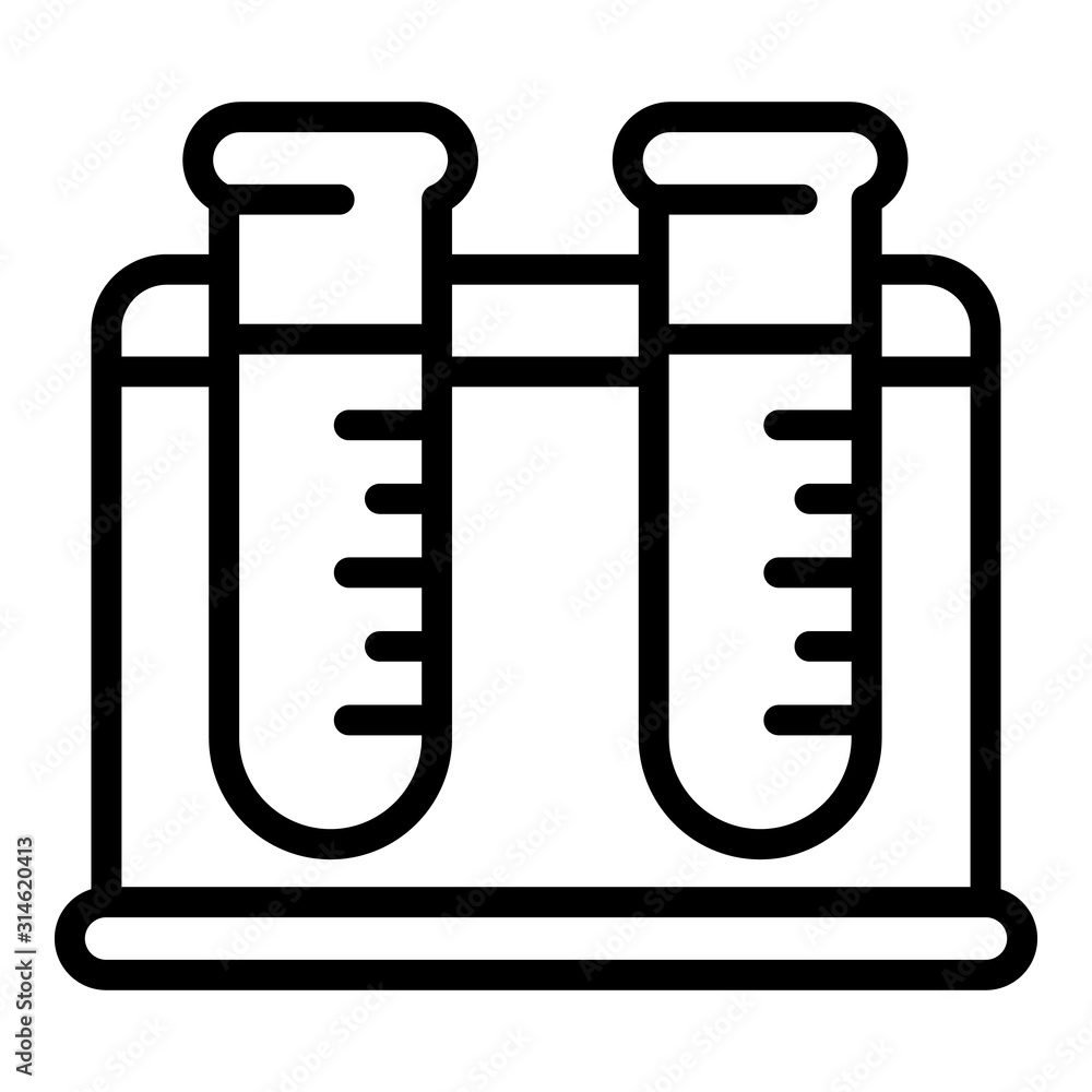 Test tube stand icon. Outline test tube stand vector icon for web design isolated on white background Test tube stand icon. Outline test tube stand vector icon for web design isolated on white background