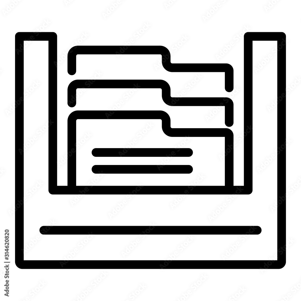Medical folder drawer icon. Outline medical folder drawer vector icon for web design isolated on white background Medical folder drawer icon. Outline medical folder drawer vector icon for web design isolated on white background