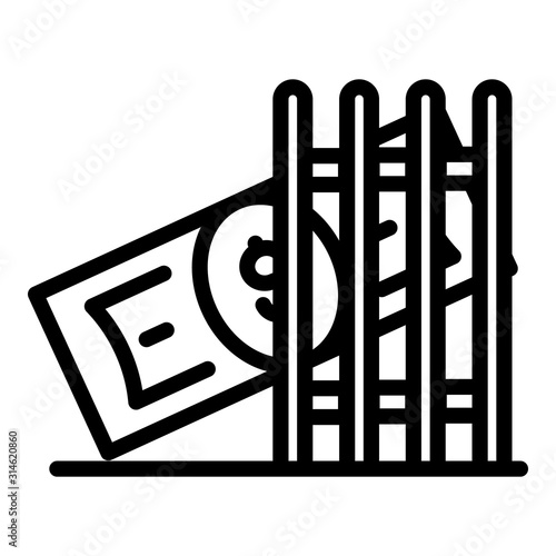 Money laundering icon. Outline money laundering vector icon for web design isolated on white background