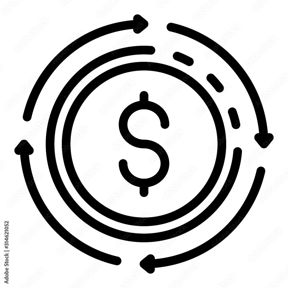 Offshore money transfer icon. Outline offshore money transfer vector icon for web design isolated on white background Offshore money transfer icon. Outline offshore money transfer vector icon for web design isolated on white background