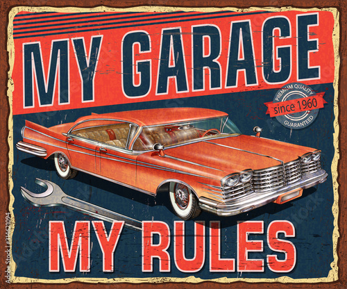 Vintage garage retro poster