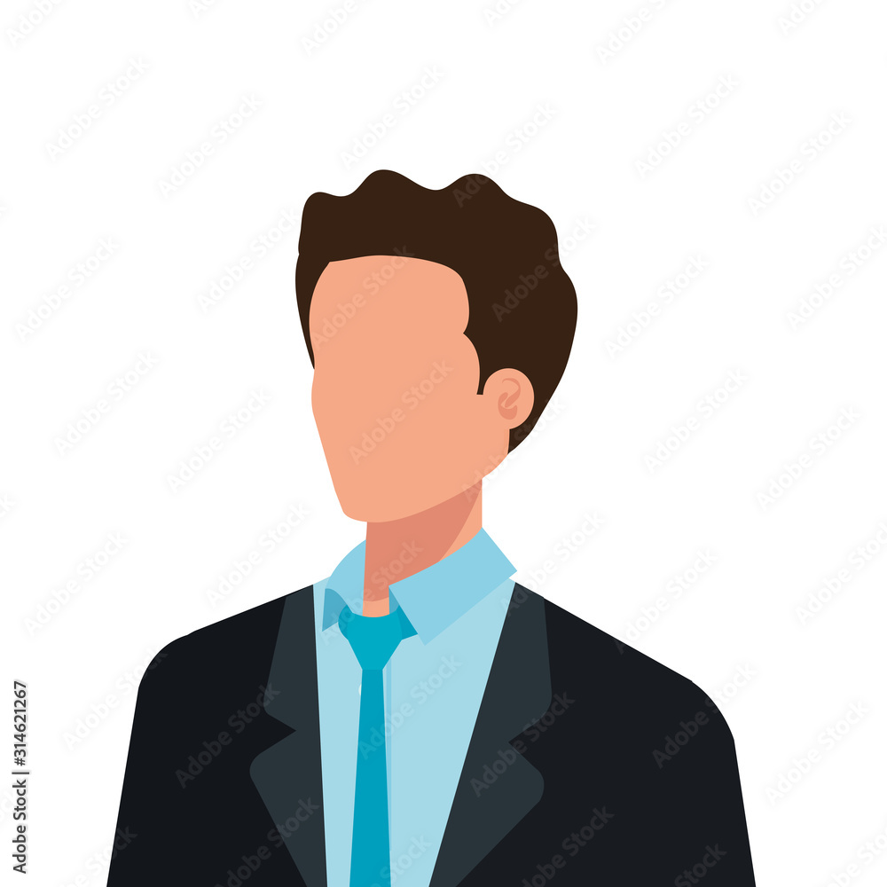 businessman elegant avatar character icon vector illustration design