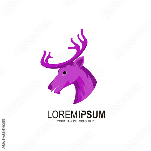 Deer logo, Animal design template