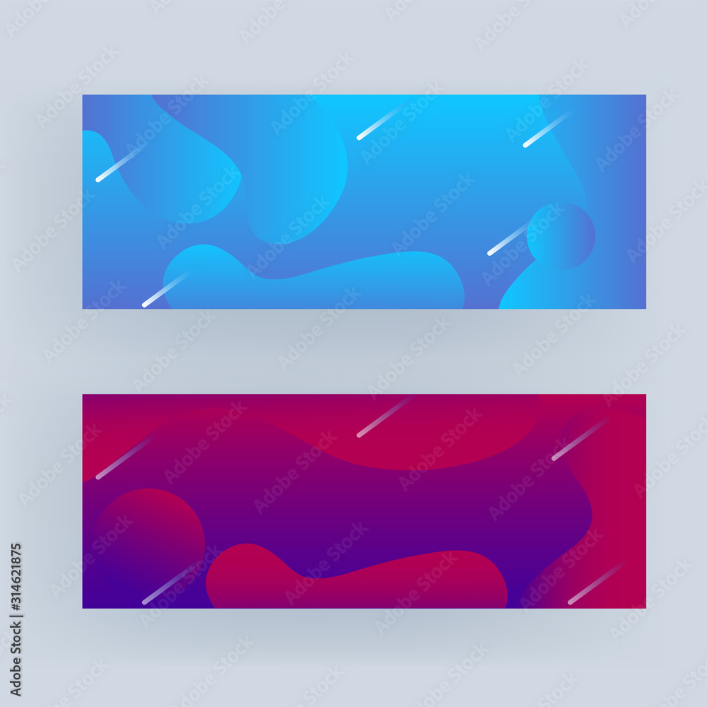 Blue and Purple Fluid Art Background for Header or Banner Design.
