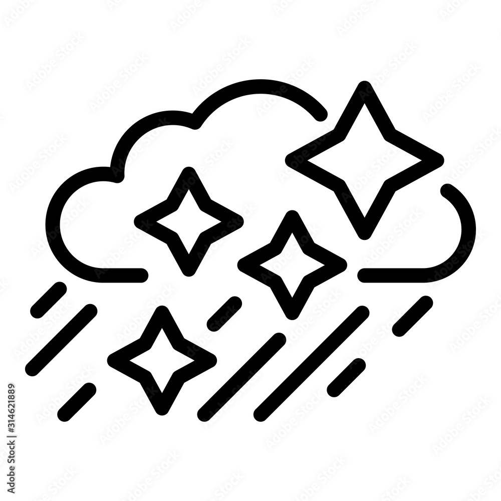 Snow rainy cloud icon. Outline snow rainy cloud vector icon for web design isolated on white background Snow rainy cloud icon. Outline snow rainy cloud vector icon for web design isolated on white background