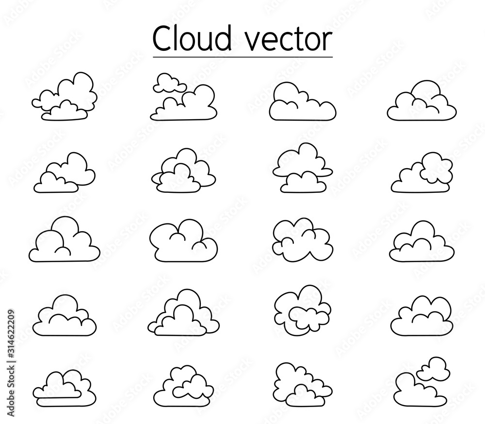 Cloud vector illustration in comic style