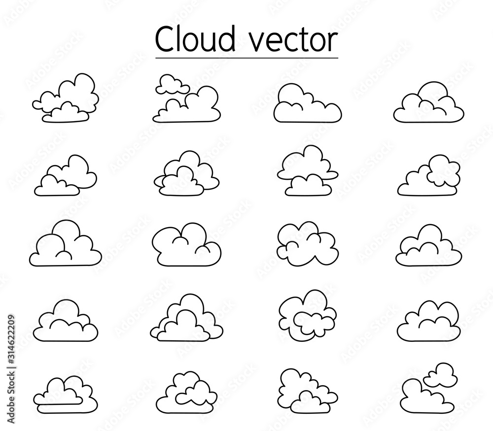Cloud vector illustration in comic style Cloud vector illustration in comic style