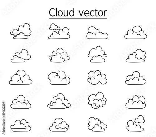 Cloud vector illustration in comic style