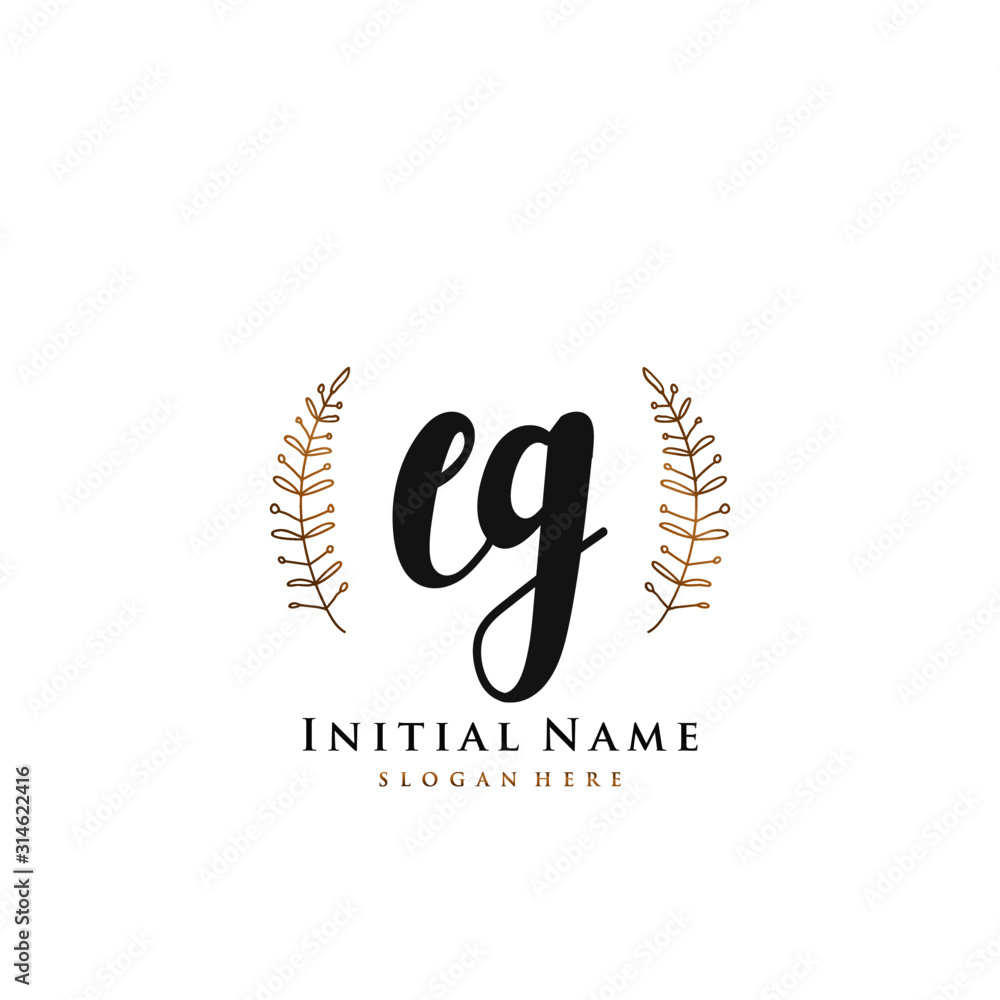 EG Initial handwriting logo vector EG Initial handwriting logo vector