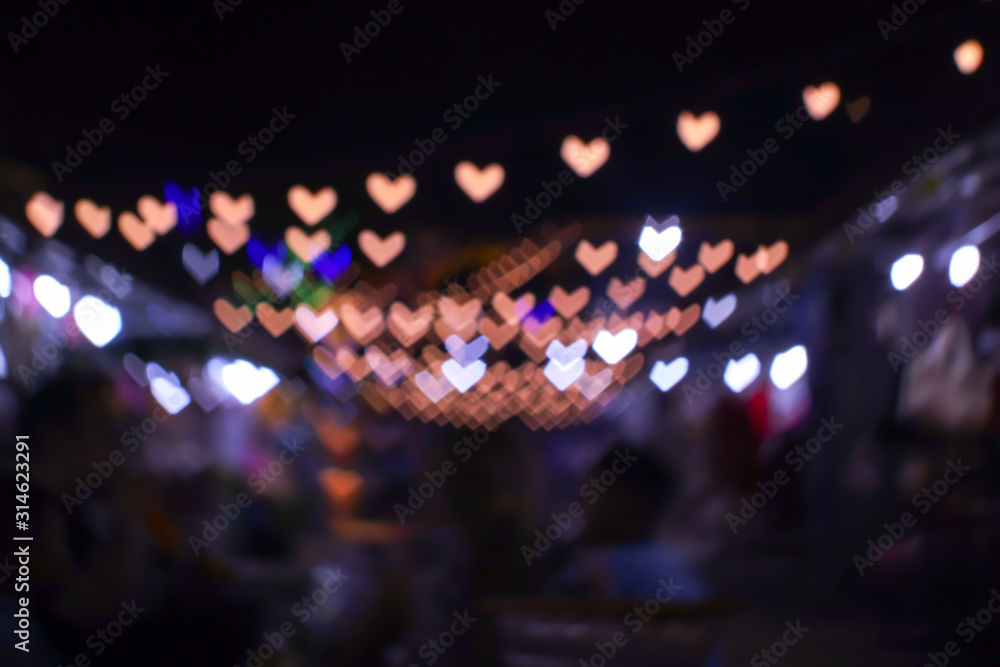 blur line heart shape love valentine day night light vintage tone