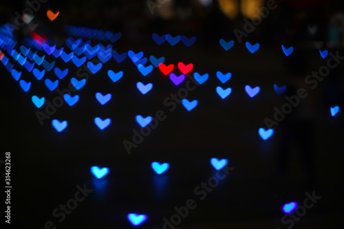 blue colorful bokeh and blur line heart shape love valentine day © darkfoxelixir