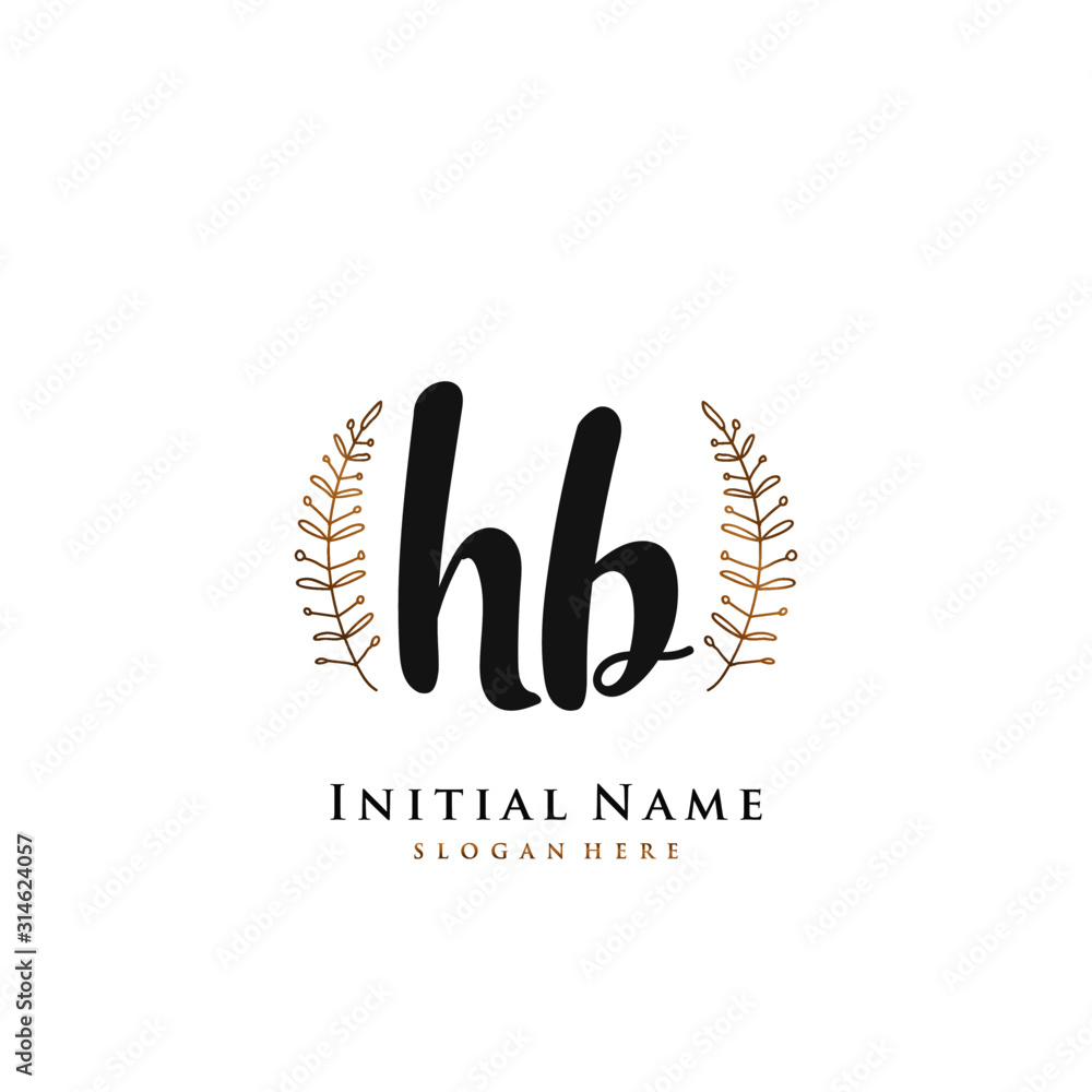 HB Initial handwriting logo vector HB Initial handwriting logo vector