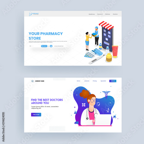 Responsive Web Banner or Landing Page Design for Pharmacy Store and The Best Doctor.