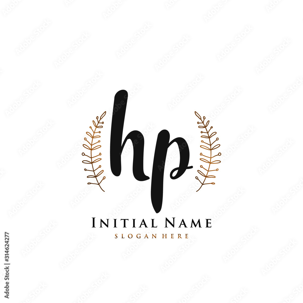 HP Initial handwriting logo vector HP Initial handwriting logo vector