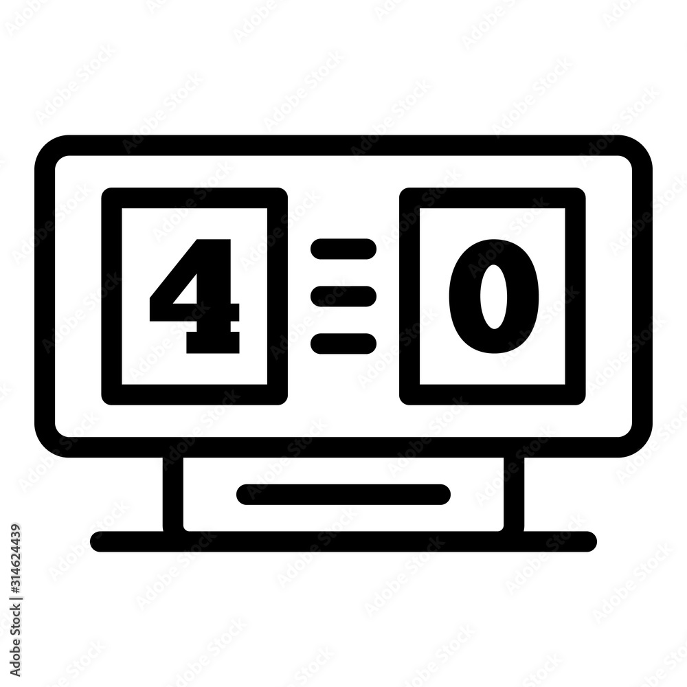 Soccer table score icon. Outline soccer table score vector icon for web design isolated on white background Soccer table score icon. Outline soccer table score vector icon for web design isolated on white background