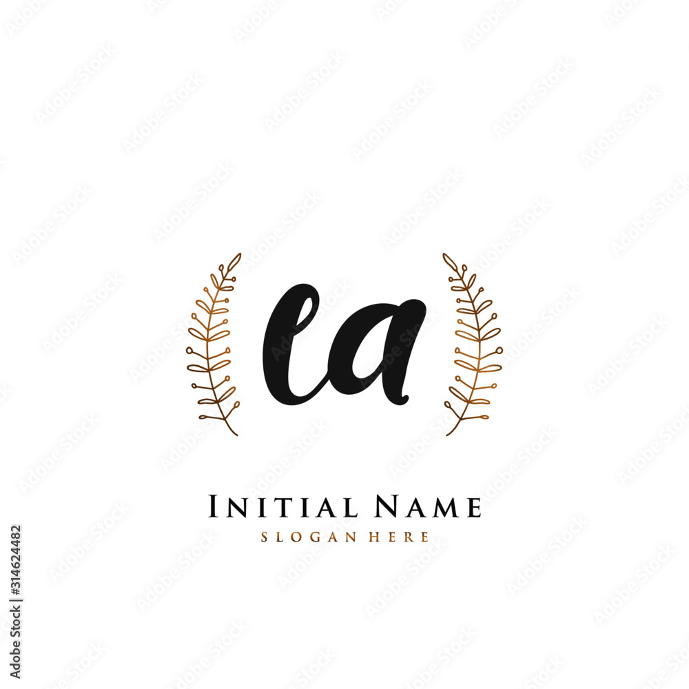 EA Initial handwriting logo vector EA Initial handwriting logo vector