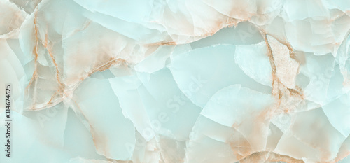 Polished onyx marble with high-resolution,Aqua tone emperador marble, natural breccia stone agate surface, modern Italian marble for interior-exterior home decoration tile and ceramic tile surface. © Stacey Xura