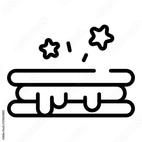 Cream cookie icon. Outline cream cookie vector icon for web design isolated on white background